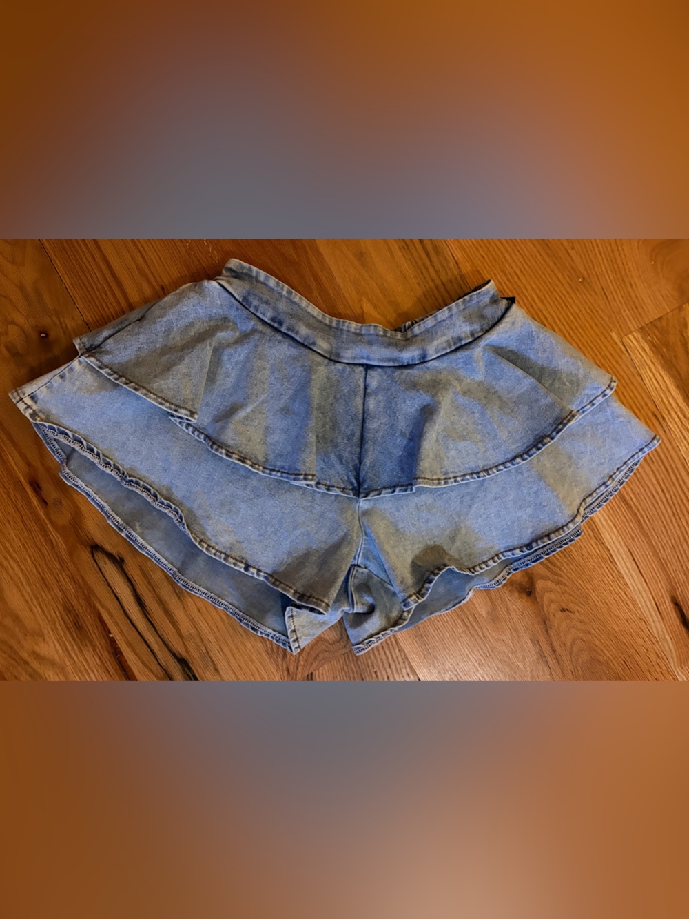 Blue jeans raffles skirt very nice soft and stretchy